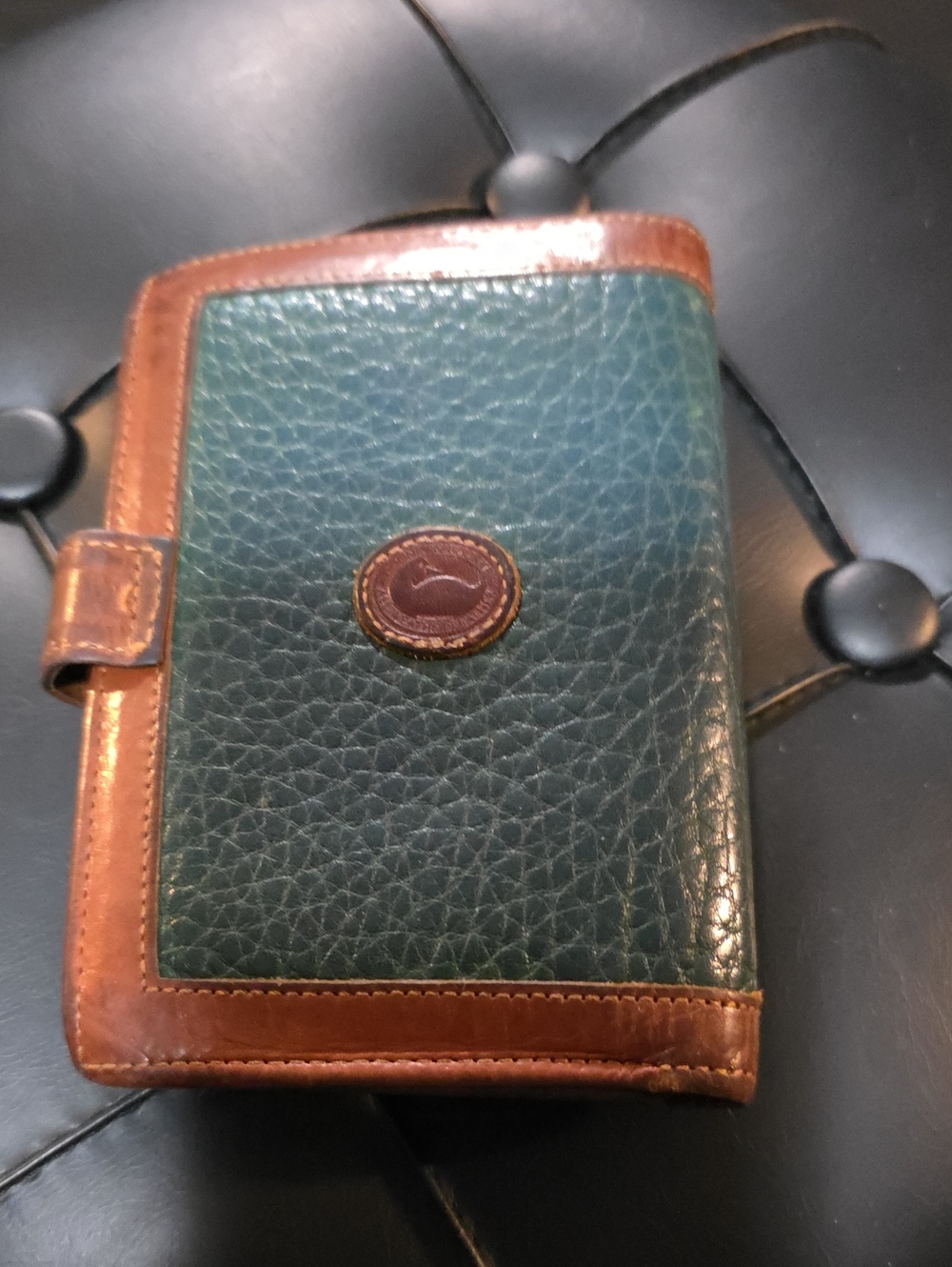 Dooney & Bourke Green and Brown Leather Organizer Wallet